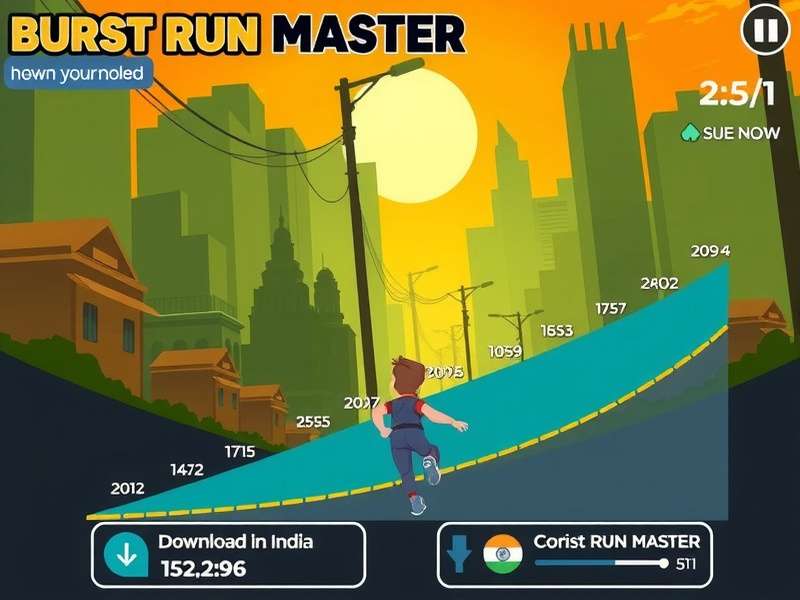 Burst Run Master gameplay screenshot showing character running through Indian cityscape