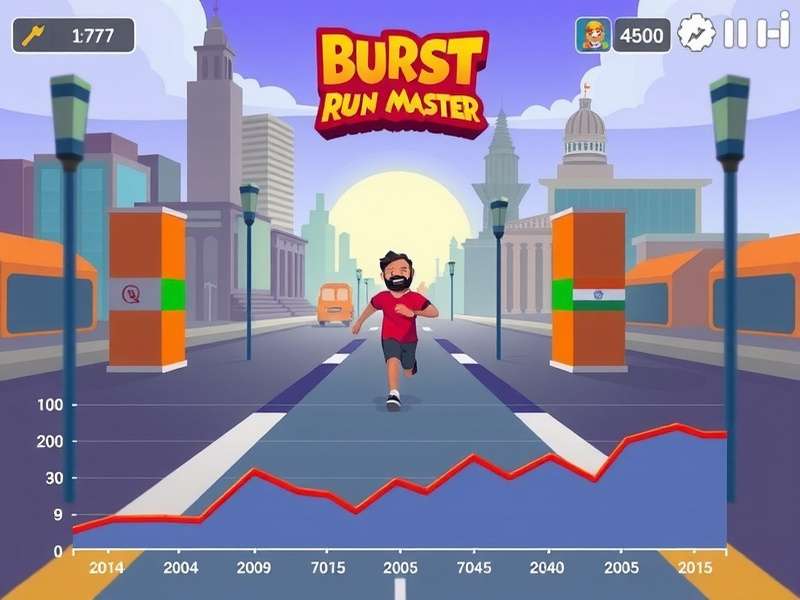 Chart showing Burst Run Master download growth in India over time